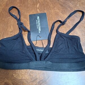 PrettyLittleThing Black Bralette- Size 0